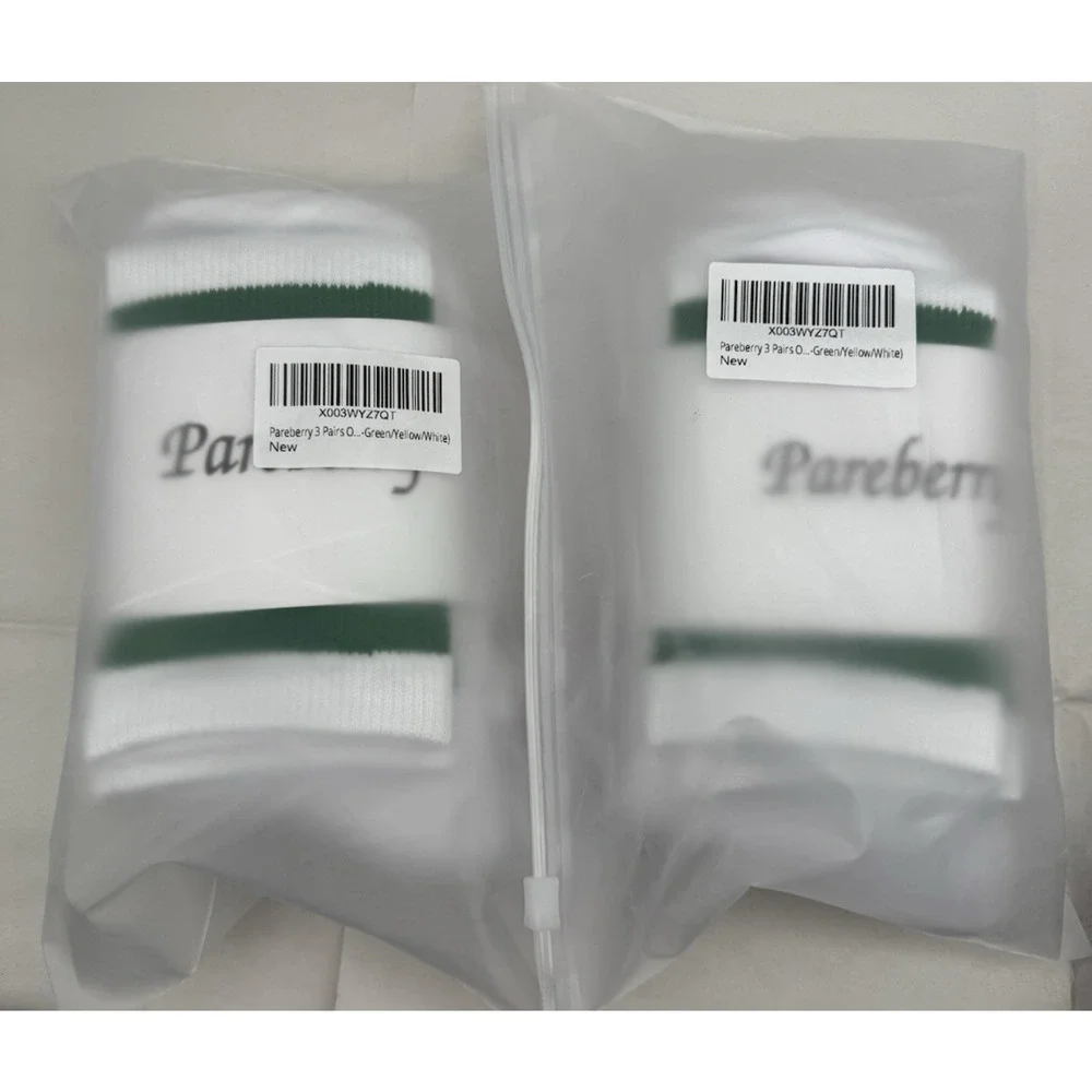 Classic Triple Stripes Soft Cotton on the Calf Retro White/Green Tube Socks READ